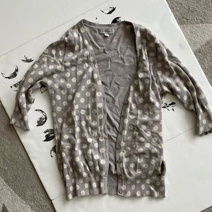 Size Large Gray Polka Dot Cardigan